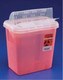 Covidien Kendall In-Room Sharps Container Always-Open Lid 5Qt Transparent Red 851301