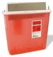 Covidien Kendall In-Room Sharps Container Mailbox Style Lid 5Qt Transparent Red 85131