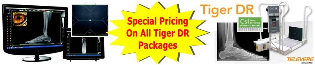 Podiatry Digital X-Ray Xray Scanner Imaging Systems With Tigerview Software Tiger DR Cesium Gadox Panels Wired Wi-Fi